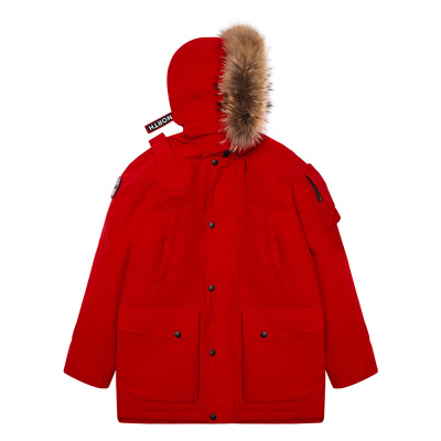 Повседневная оверсайз парка MIR-1 для холодной городской зимы. Цвет: Красный