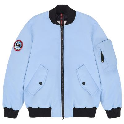 Куртка-бомбер из натурального гусиного пуха Голубой