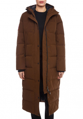 Длинное пуховое женское пальто MATE. Цвет: Какао