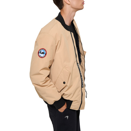 Мужская куртка BOMBER из натурального гусиного пуха Бежевый