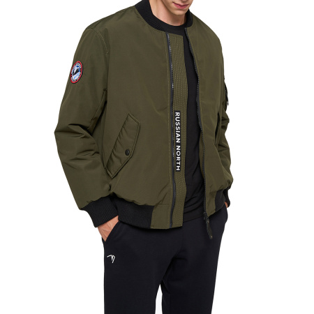 Мужская куртка BOMBER из натурального гусиного пуха Хаки