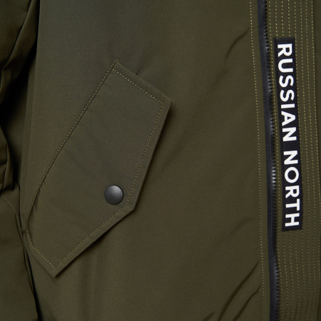 Мужская куртка BOMBER из натурального гусиного пуха Хаки