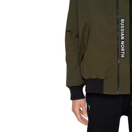 Мужская куртка BOMBER из натурального гусиного пуха Хаки