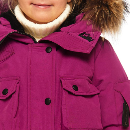 Теплая зимняя куртка UMKA для девочек. Цвет: Розовый