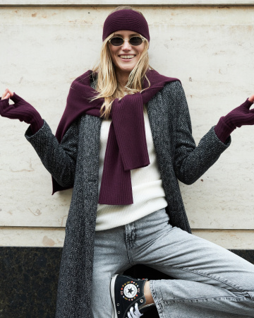 Митенки. Цвет: Сливовый. 100% кашемир