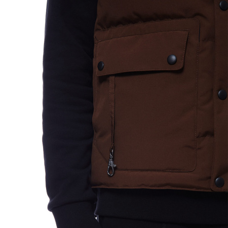 INDIG - универсальный женский пуховой жилет из мембранной ткани. Цвет: Какао