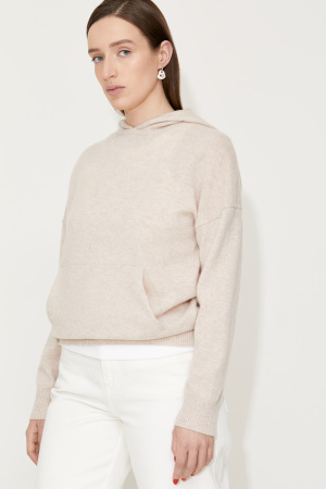 Худи. Цвет: Молочно-бежевый. 100% кашемир Худи. Цвет: Молочно-бежевый. 100% кашемир