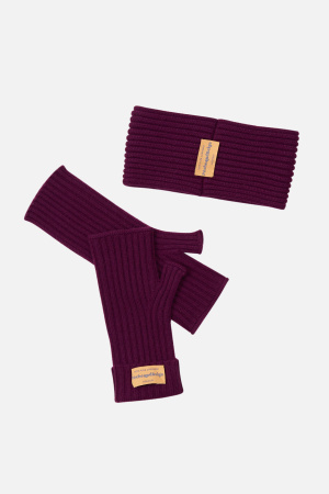 Повязка на голову. Цвет: Сливовый. 100% кашемир