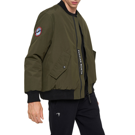 Мужская куртка BOMBER из натурального гусиного пуха Хаки