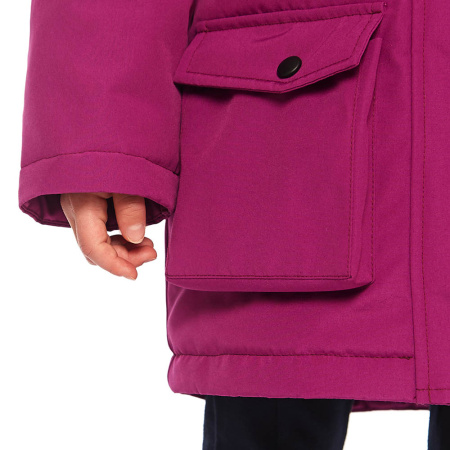 Теплая зимняя куртка UMKA для девочек. Цвет: Розовый